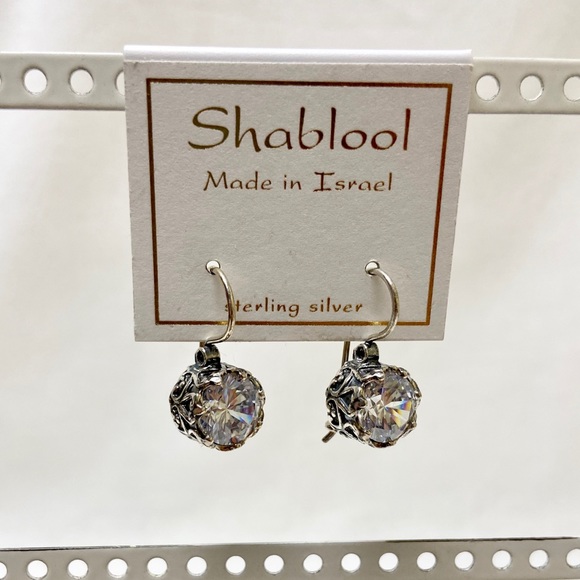 Shablool Silver Jewelry Design Jewelry - Shablool - Crystal Sterling Silver Earrings